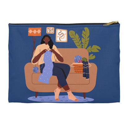 Woman Knitting Pouch