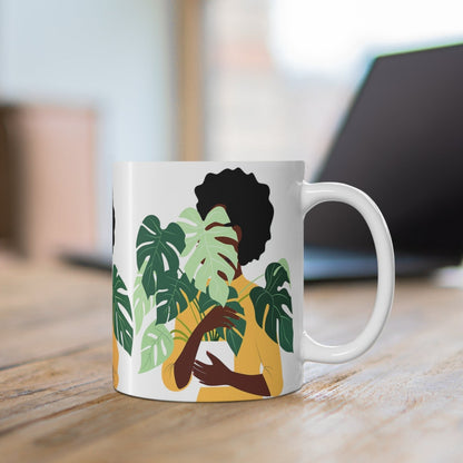 Woman with Monstera Mug