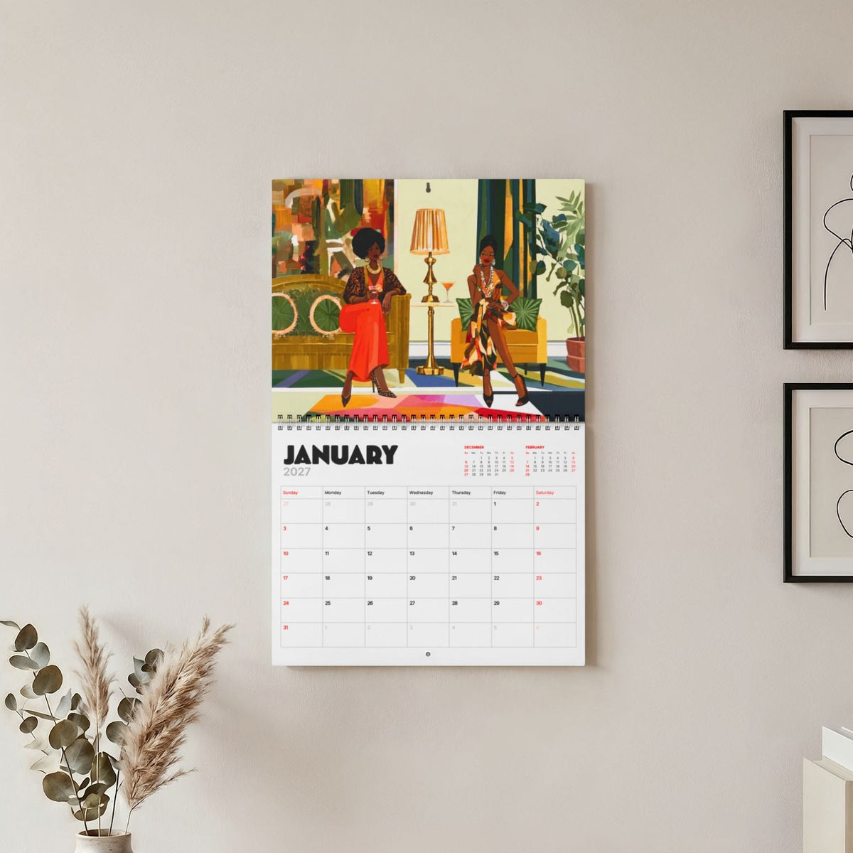 Retro Melanin 2027 Wall Calendar