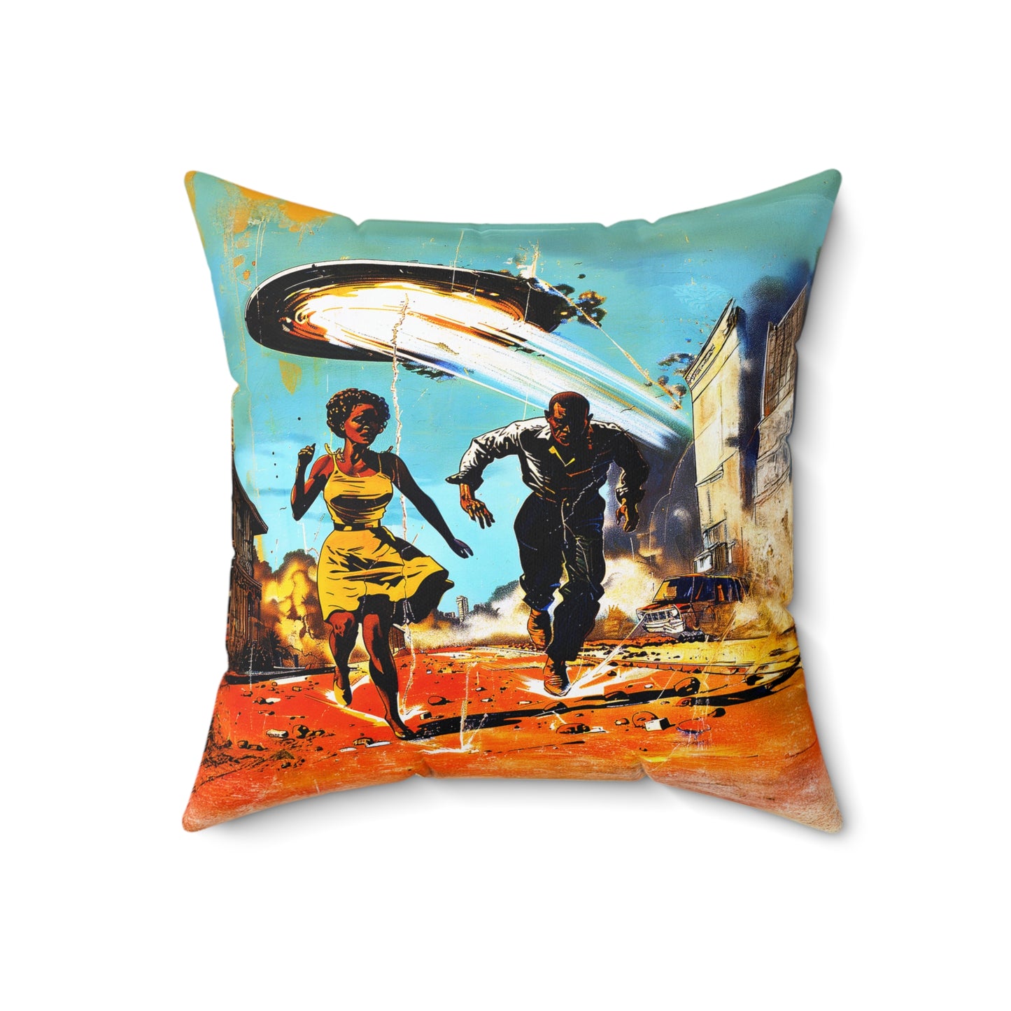 Alien Invasion Square Pillow