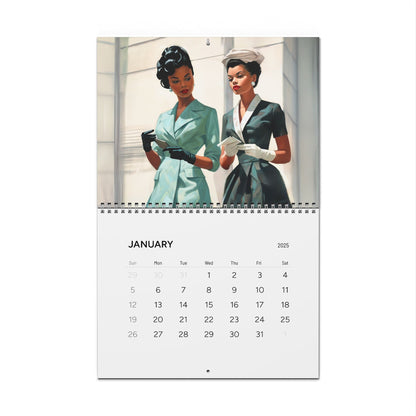 Retro Melanin Vibe 2025 Wall Calendar