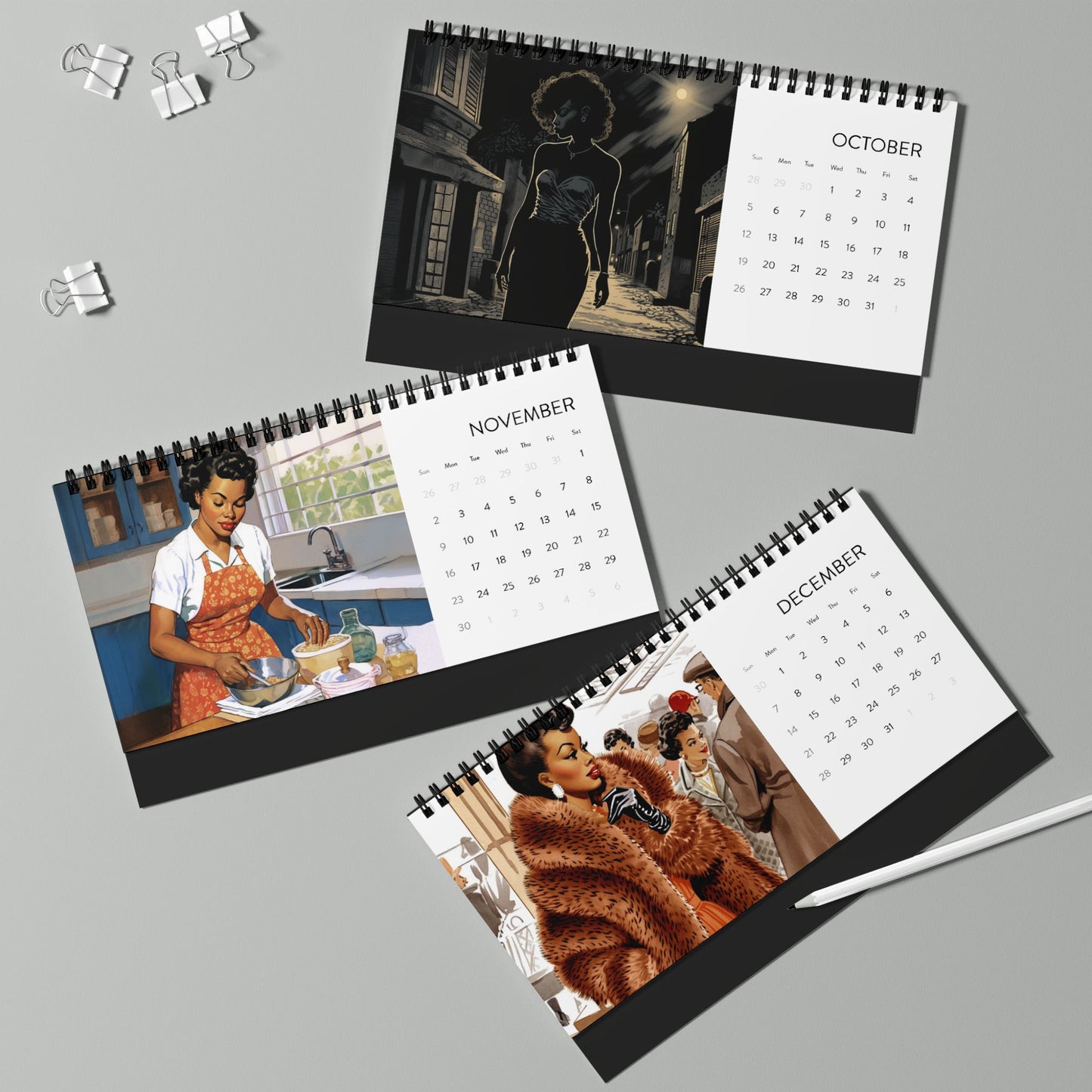 Retro Melanin 2025 Desk Calendar