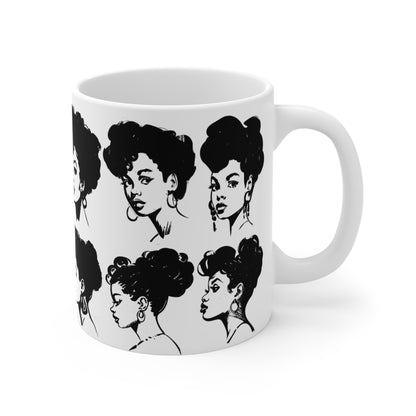 Black Ink Faces Mug