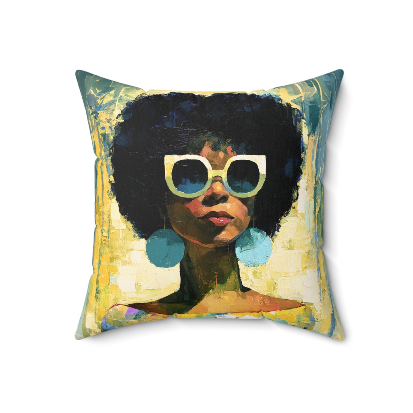 Sunny Afro Day Throw Pillow