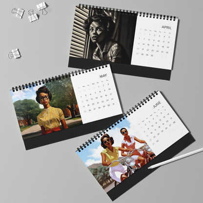 Retro Melanin 2025 Desk Calendar