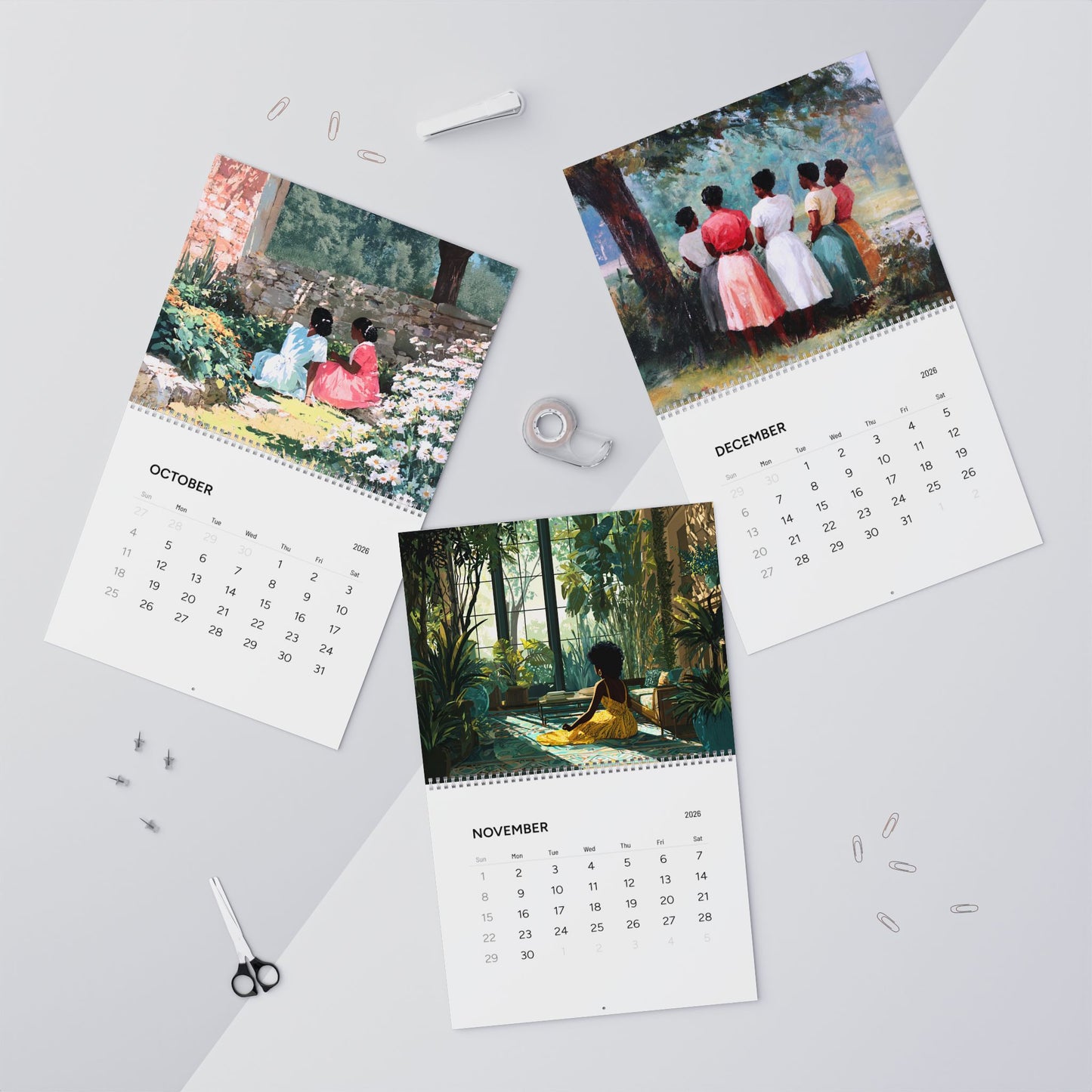 Melanin and Green Life 2026 Wall Calendar