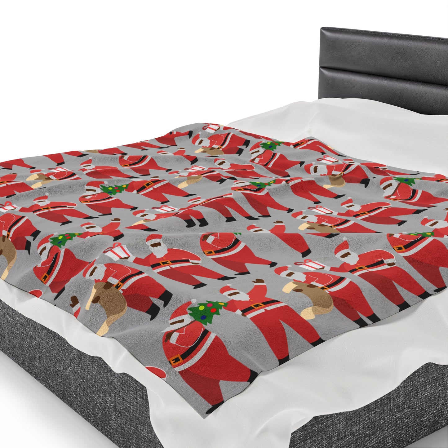 Black Santas Throw Blanket