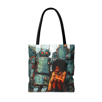 Amongst Robots Tote Bag