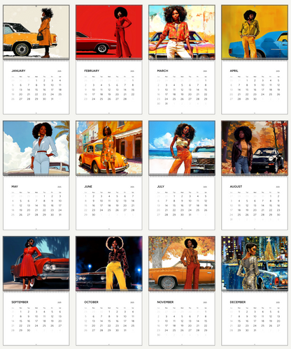 Classic Cars 2025 Wall Calendar