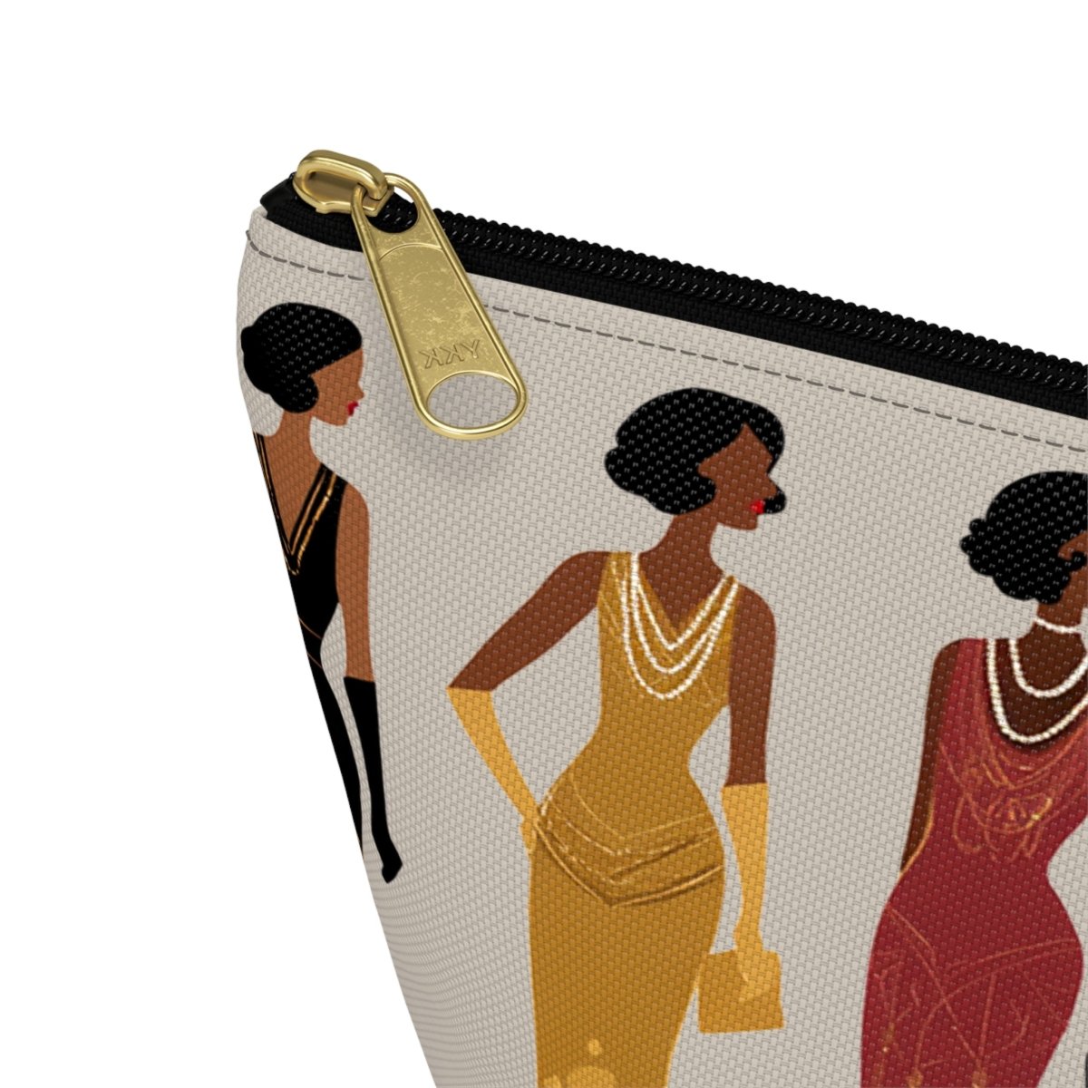20s Deco Ladies T - bottom Pouch - Afrocentric Art by The Trini Gee