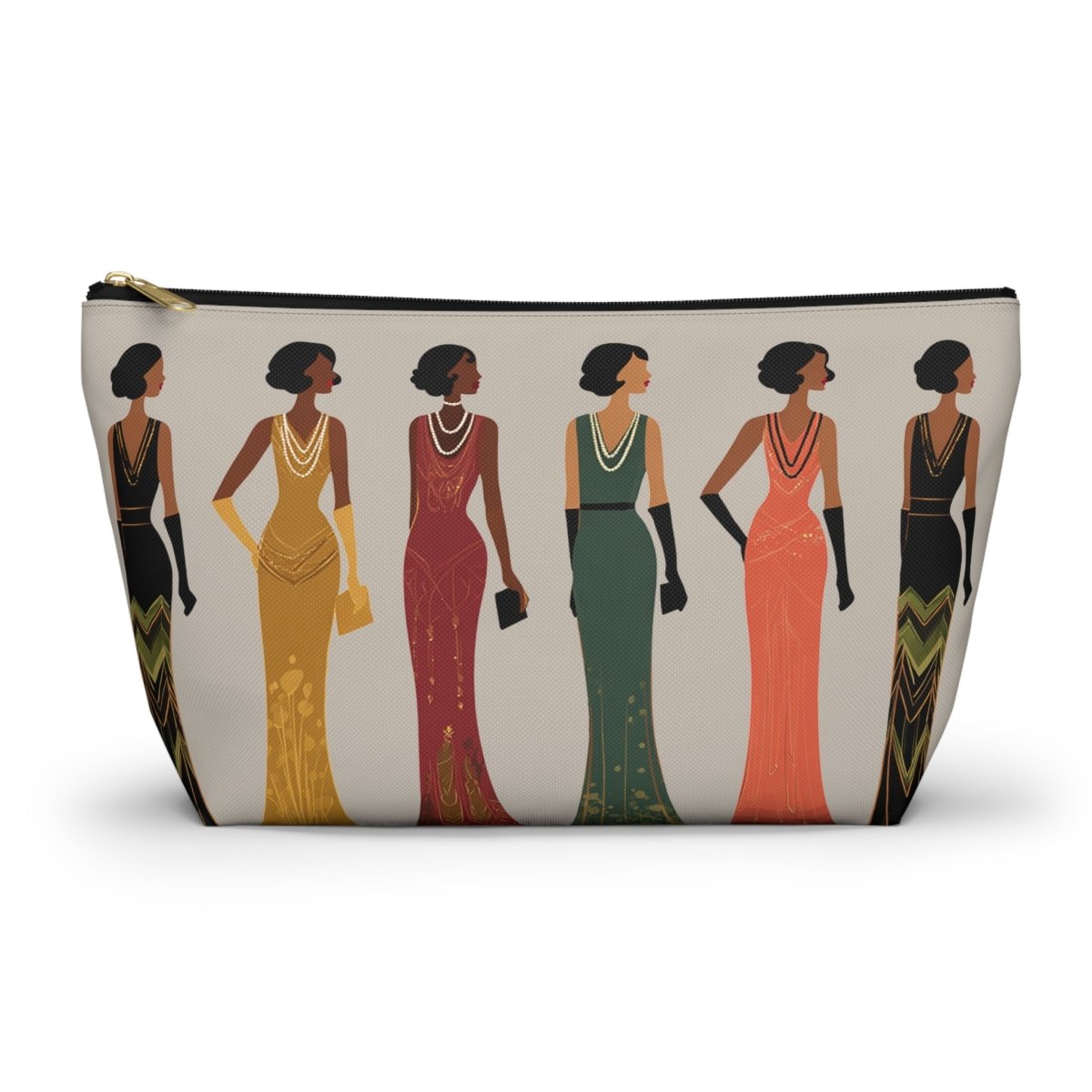 20s Deco Ladies T - bottom Pouch - Afrocentric Art by The Trini Gee