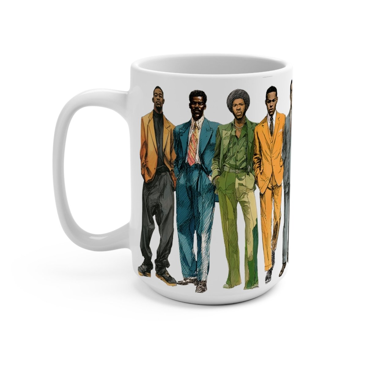 20th Century Men's Fashion Mug - Afrocentric Art by The Trini Gee