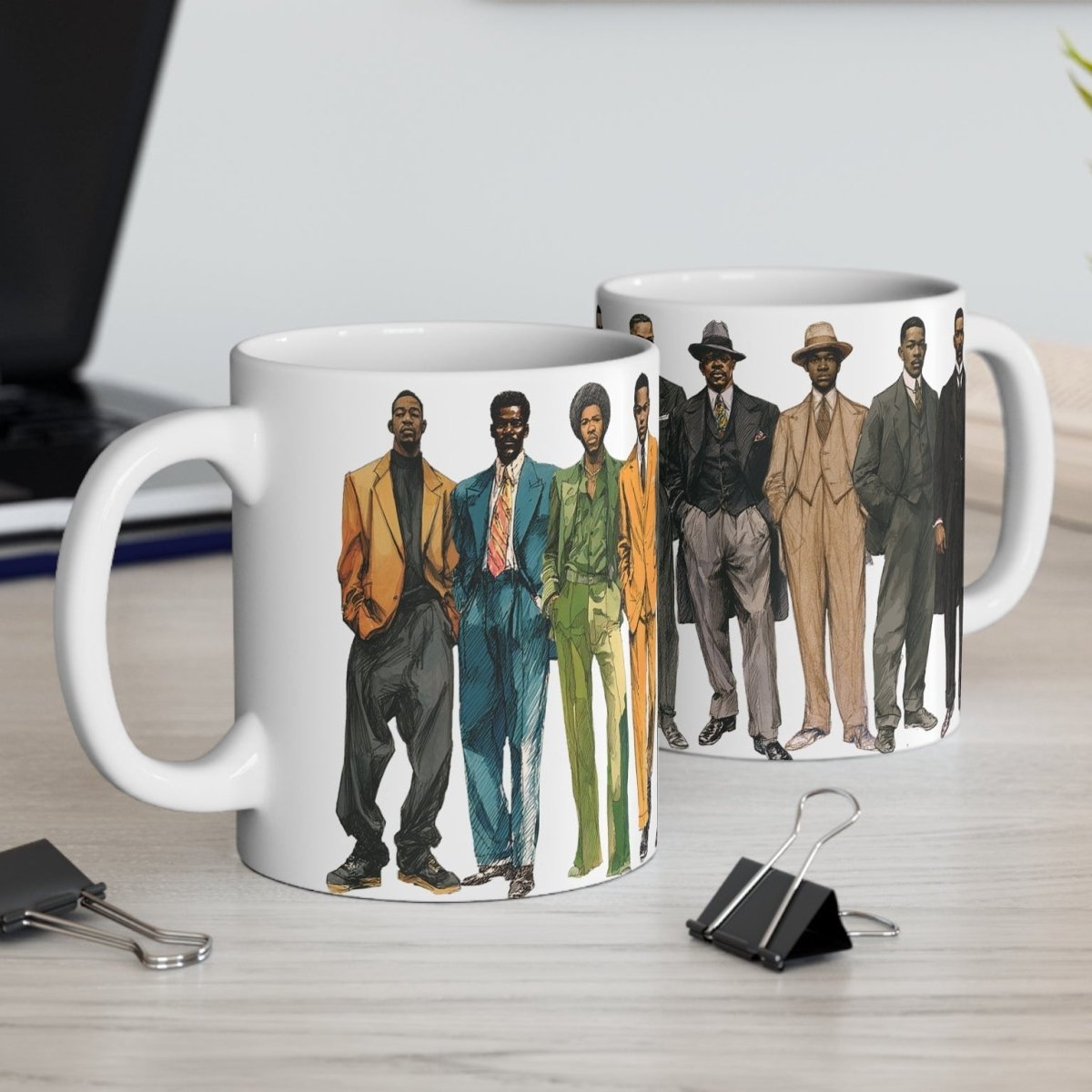 20th Century Men's Fashion Mug - Afrocentric Art by The Trini Gee