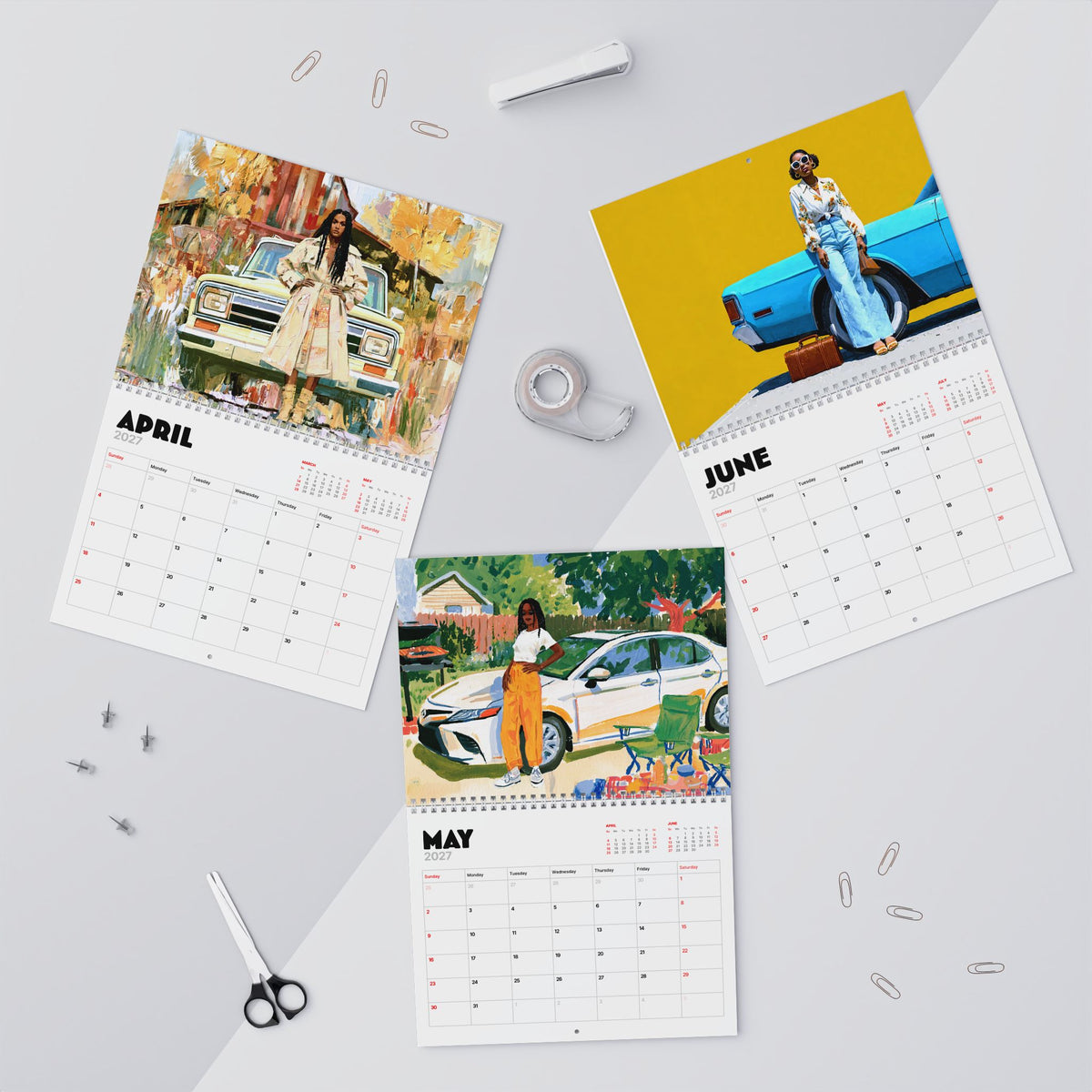Classic Cars & Melanin 2027 Wall Calendar
