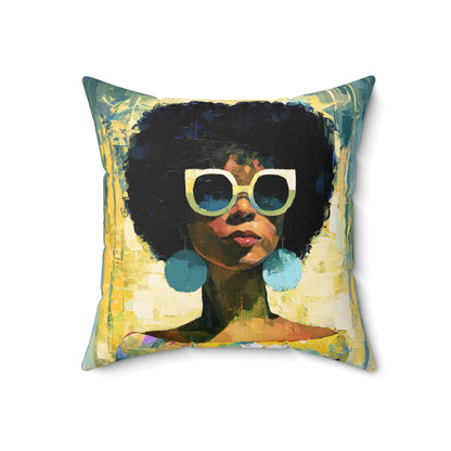 Sunny Afro Day Throw Pillow