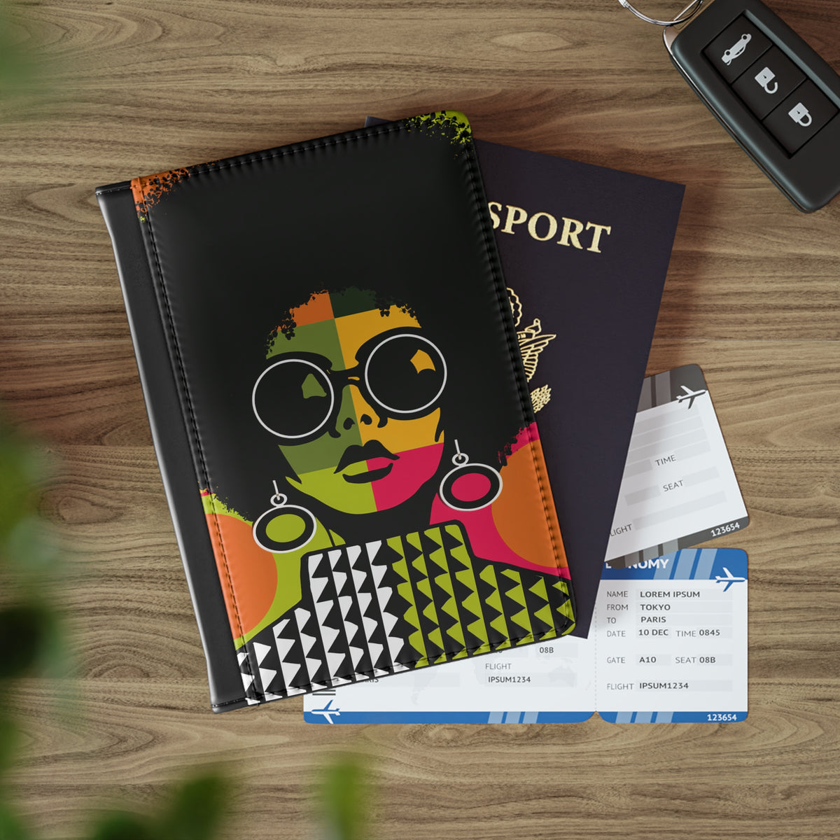 Afro Pop Portrait Passport Cover