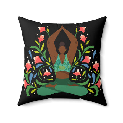 Yoga Pose Floral Pillow