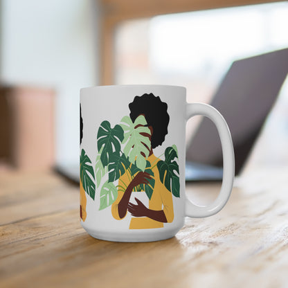 Woman with Monstera Mug