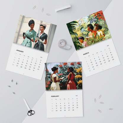 Retro Melanin Vibe 2025 Wall Calendar