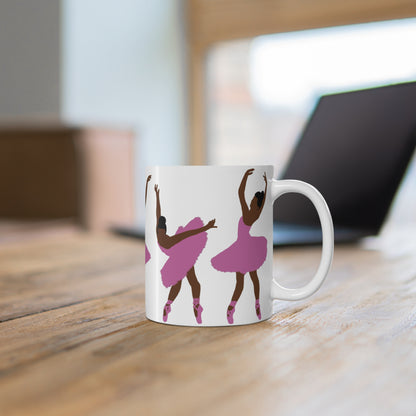 Black Ballerinas in Pink Mug