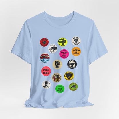 Black Panther Party Political Buttons Shirt