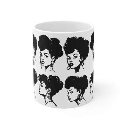 Black Ink Faces Mug