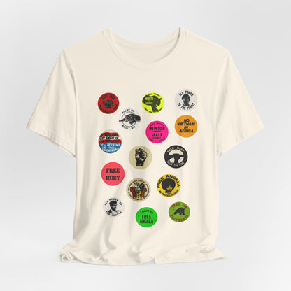 Black Panther Party Political Buttons Shirt