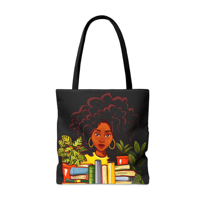 Afro Books and Plants Tote Bag