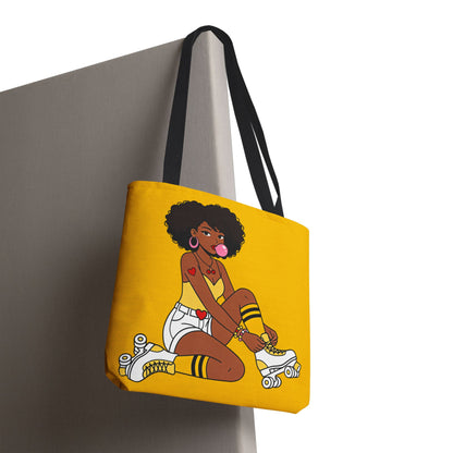 Afro Roller Girl Tote Bag