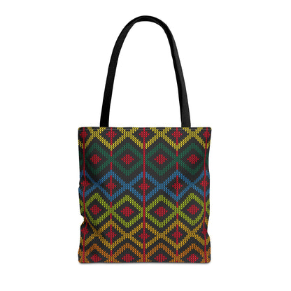 Geometric Knit Style Tote Bag