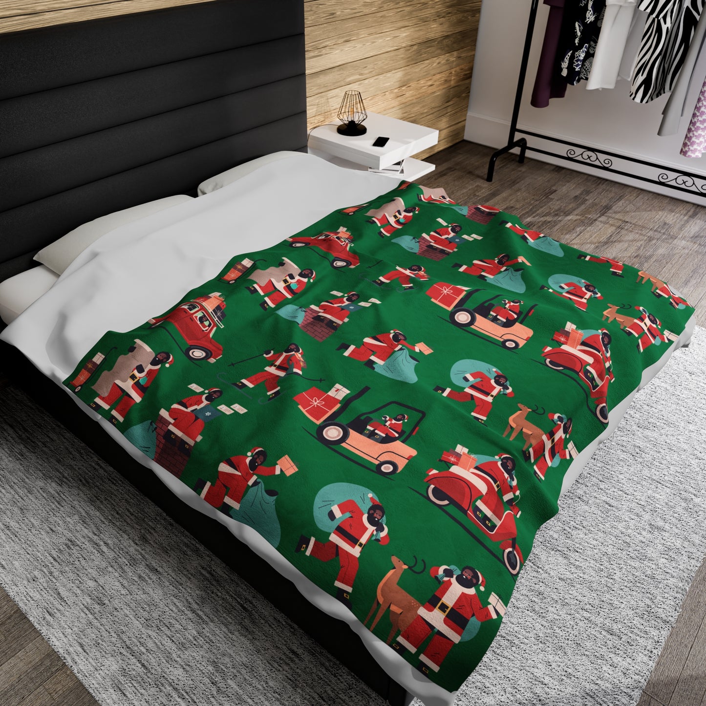 Afro Santa Throw Blanket