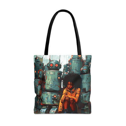 Amongst Robots Tote Bag