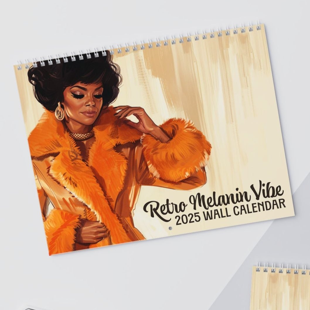 Retro Melanin Vibe 2025 Wall Calendar