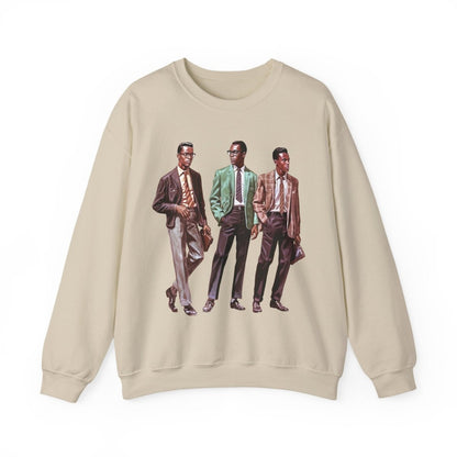 50s Fashion Men Sweatshirt - Afrocentric Art by The Trini Gee