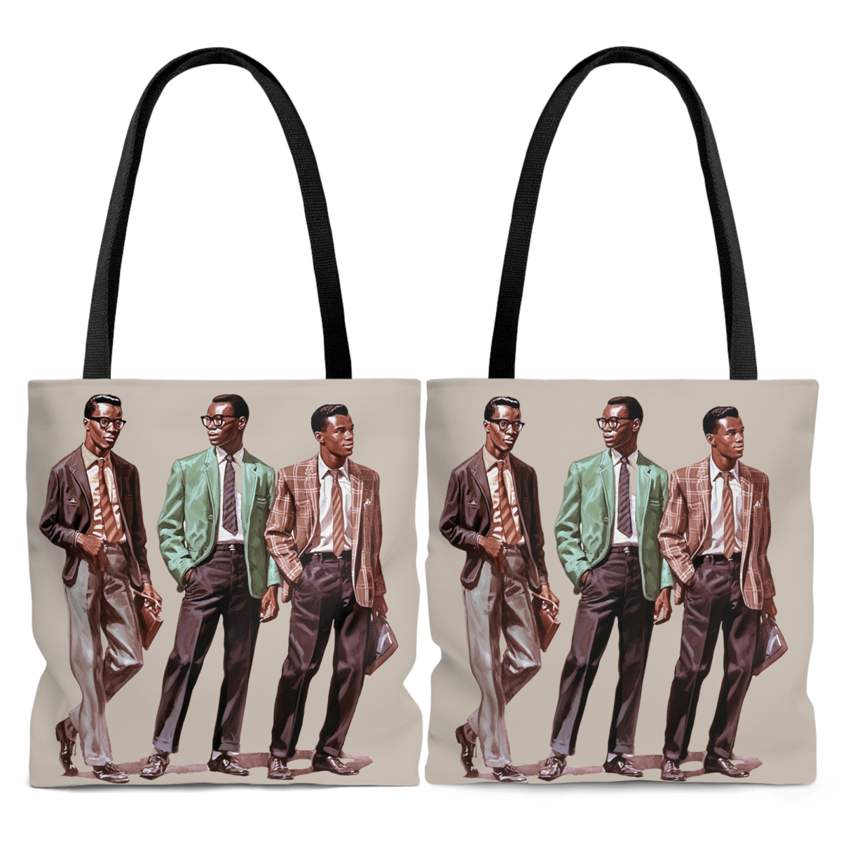 50s Fashion Men Tote Bag - Afrocentric Art by The Trini Gee