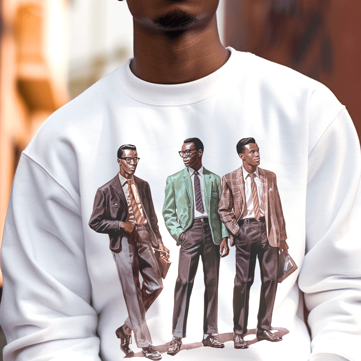 50s Men Sweatshirt - Afrocentric Art by The Trini Gee