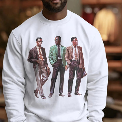 50s Men Sweatshirt - Afrocentric Art by The Trini Gee