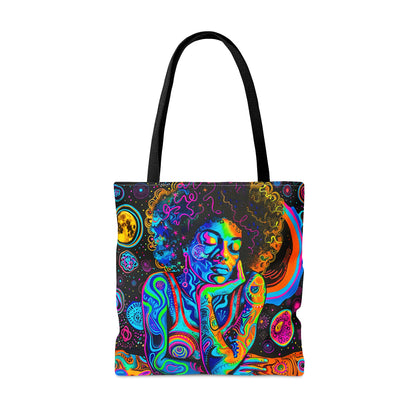 Neon Trippy Tote Bag