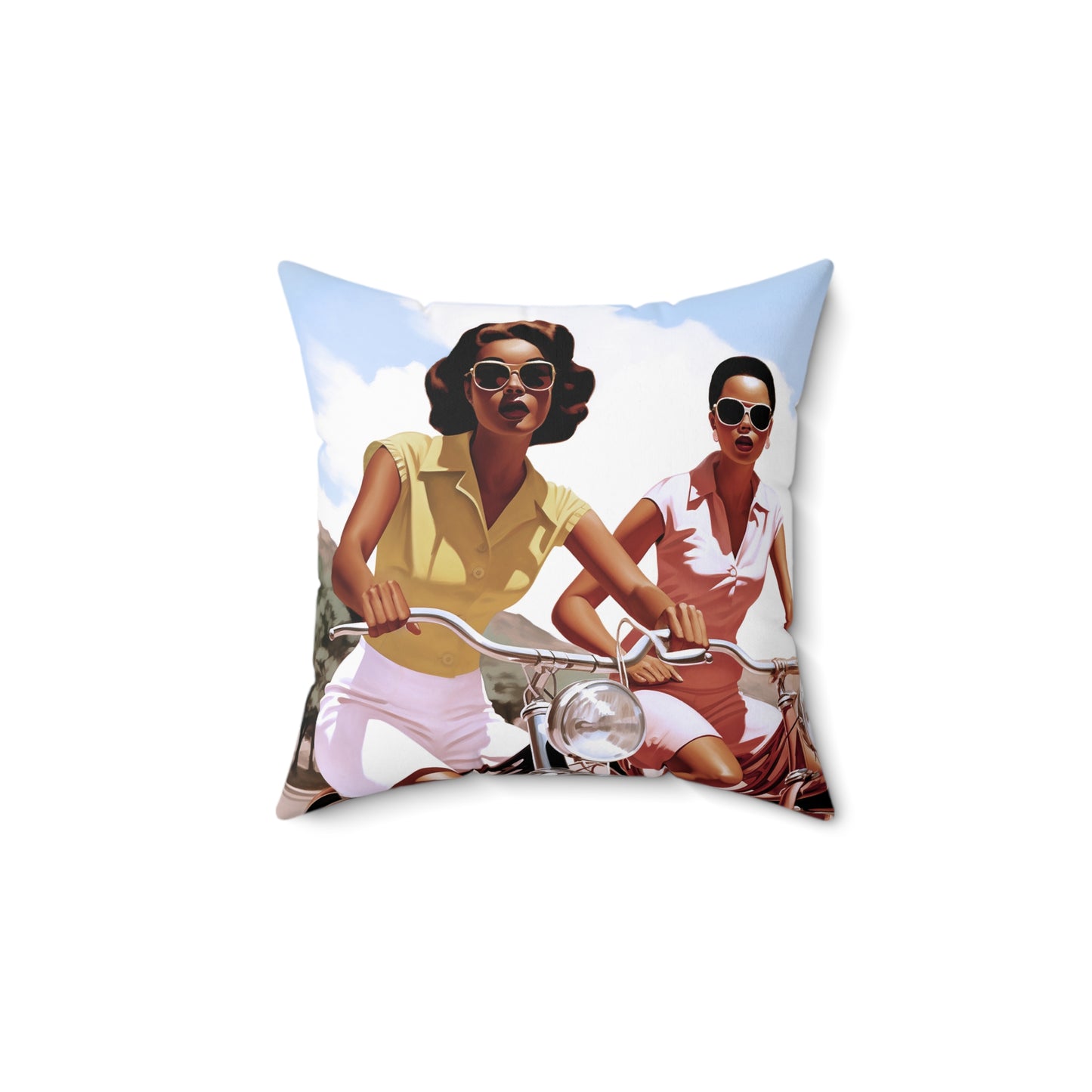 Bicycle Girls Pillow