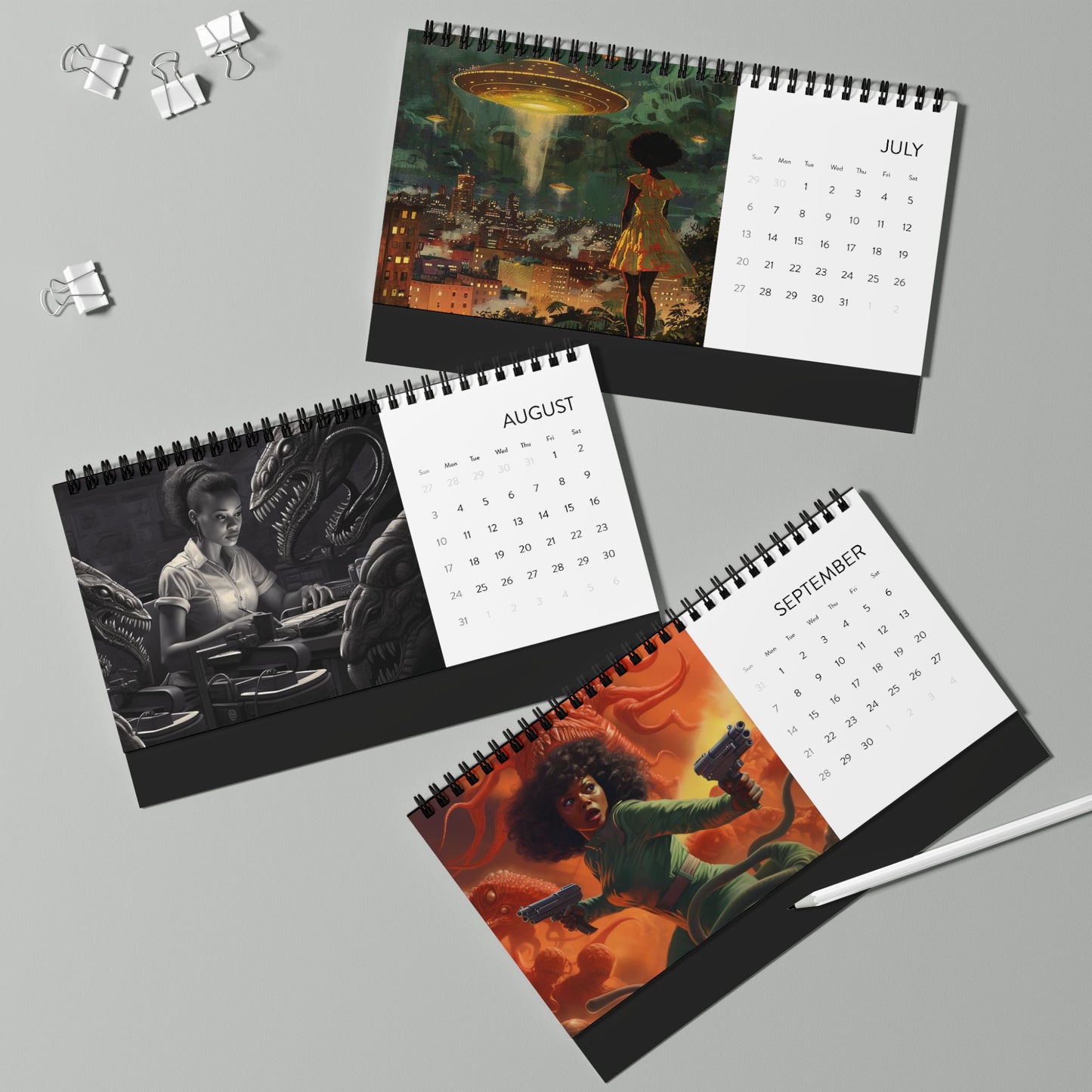 Afro Galactic Her 2025 Desk Calendar