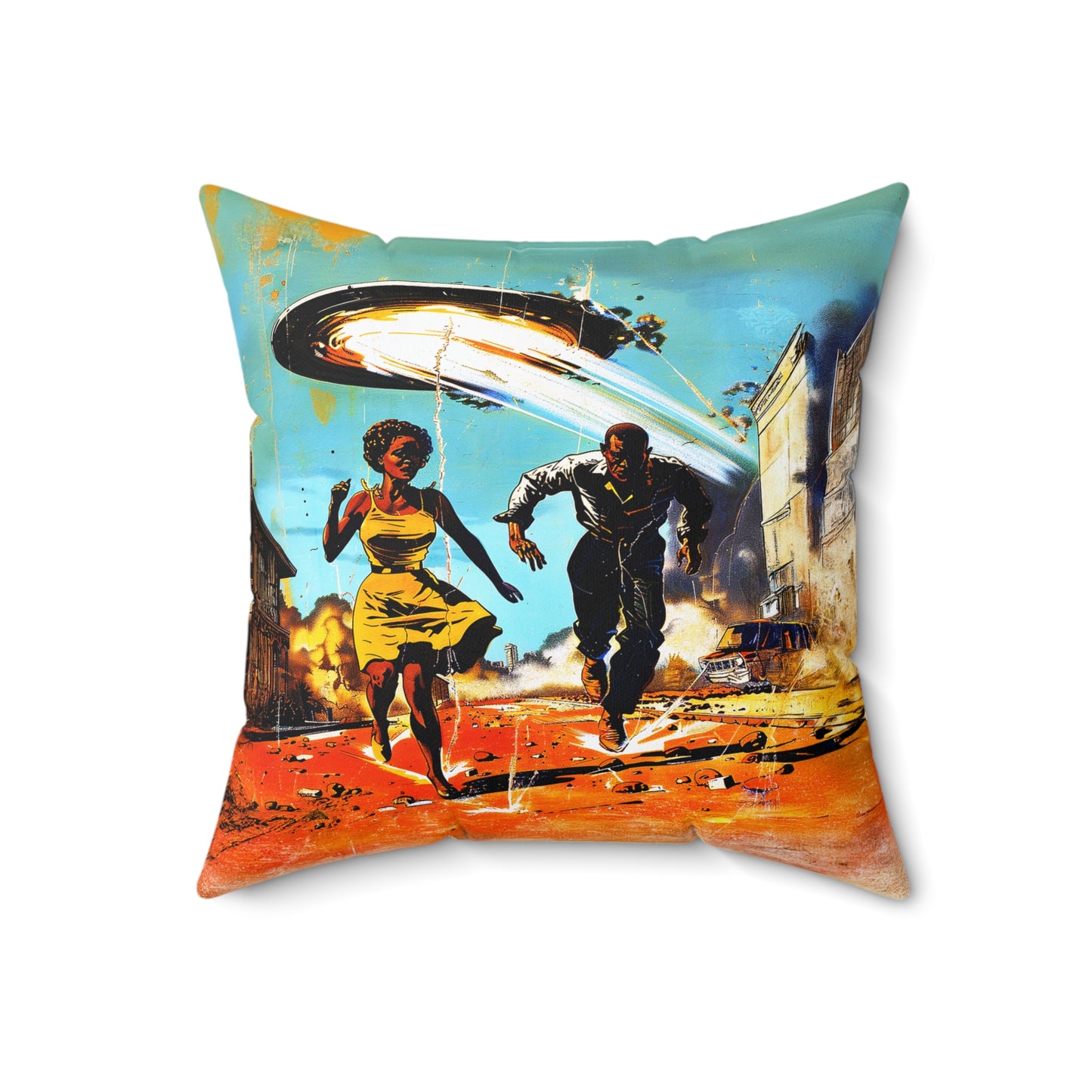 Alien Invasion Square Pillow