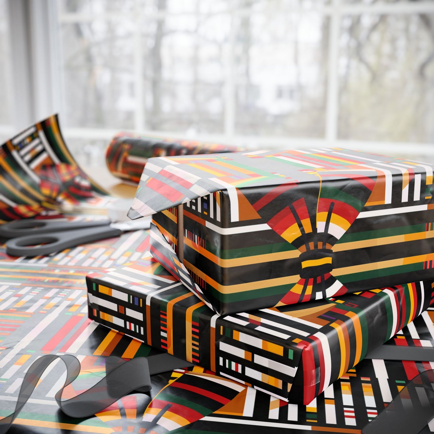 Kente Bow Wrapping Paper