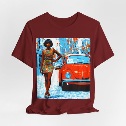 60s Classic Car T-Shirt - Afrocentric Art by The Trini Gee