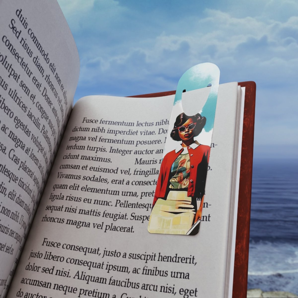 60s College Girl Bookmark - Afrocentric Art by The Trini Gee