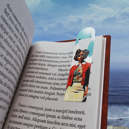 60s College Girl Bookmark - Afrocentric Art by The Trini Gee