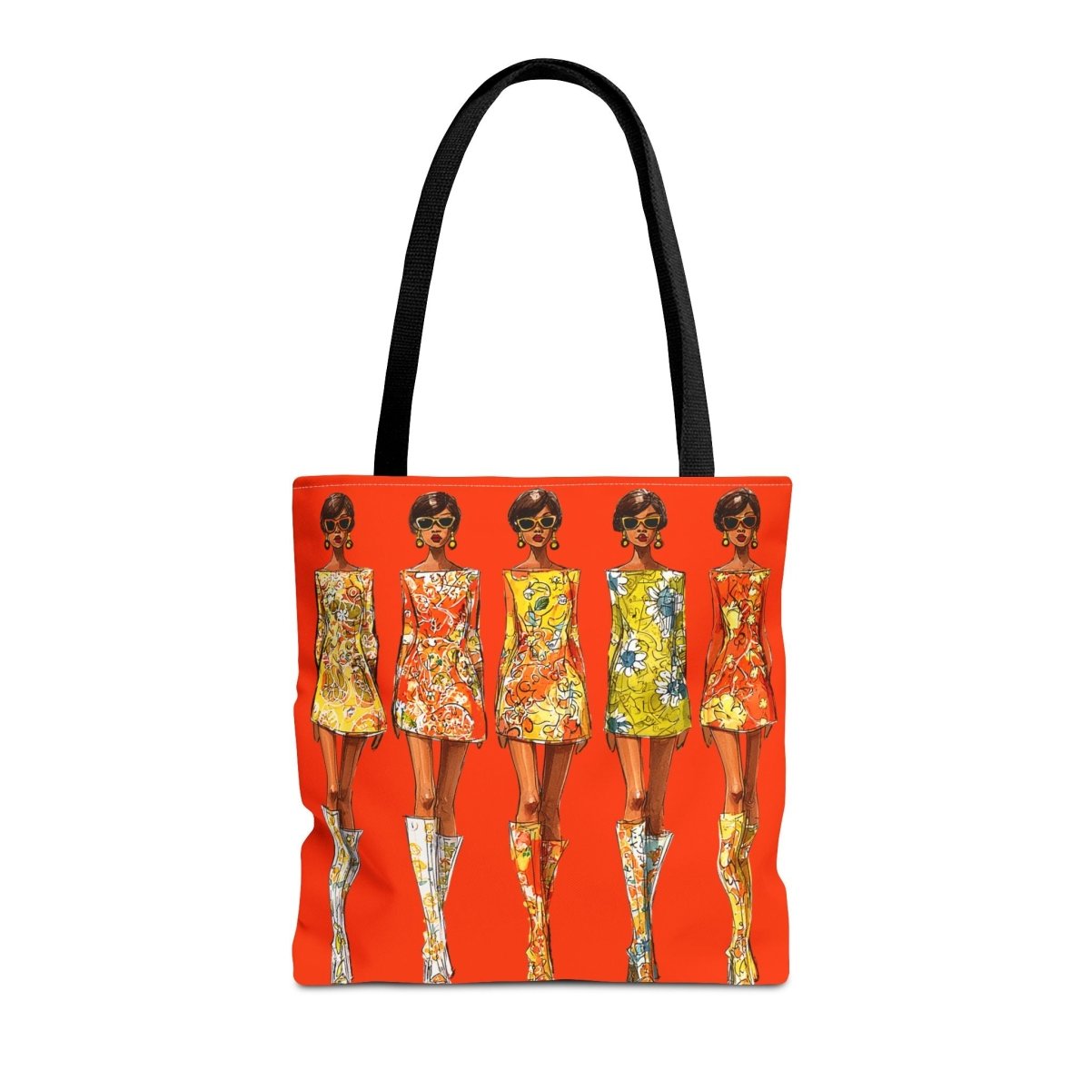 60s Mod Girls Tote Bag - Afrocentric Art by The Trini Gee