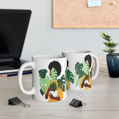 Woman with Monstera Mug