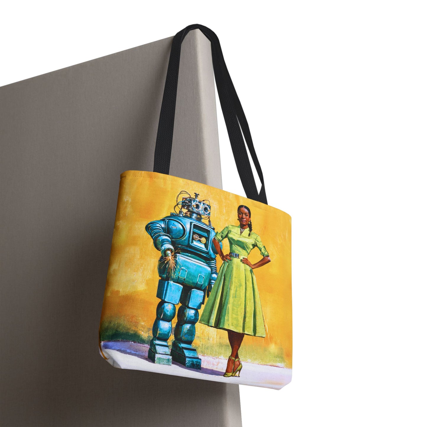Woman with Bot Tote Bag