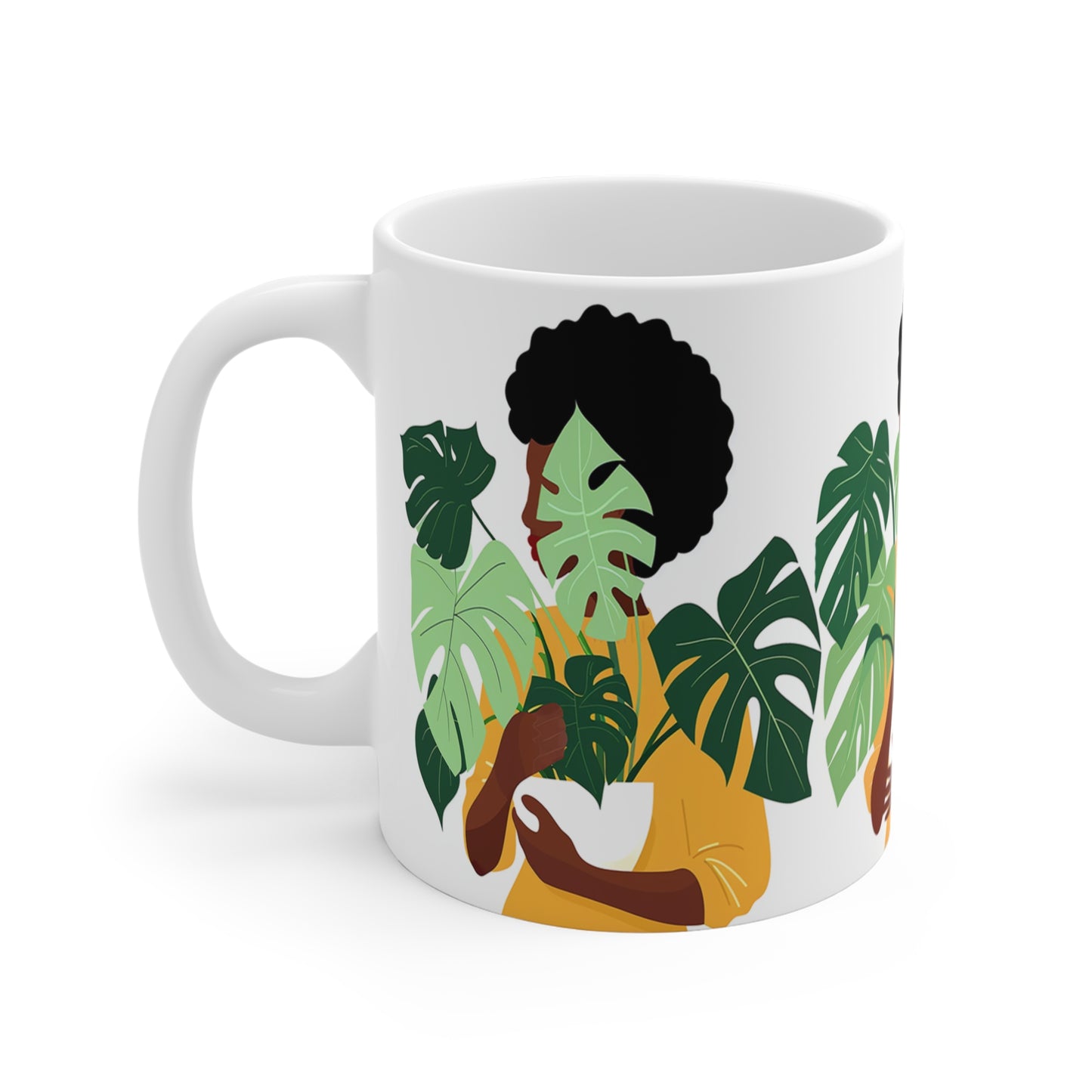 Woman with Monstera Mug