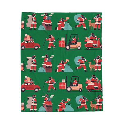 Afro Santa Throw Blanket